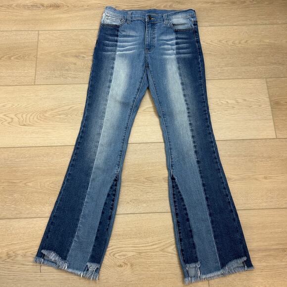 Litz Jeans Funky Faded Two-toned Fringe hem Size 30 - Picture 2 of 9